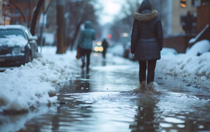 Талые воды затопили целый двор с машинами в Сургуте Талые воды затопили целый двор с машинами в Сургуте