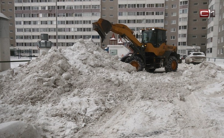 В Сургуте проводят патрульную чистку дворов после сильного снегопада